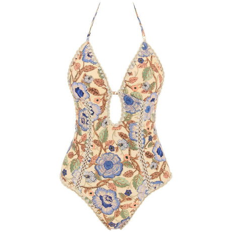 Floral Junie Crochet Edge One-Piece Swimsuit.