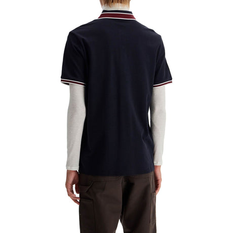 Striped Polo Shirt With Detailed Accents