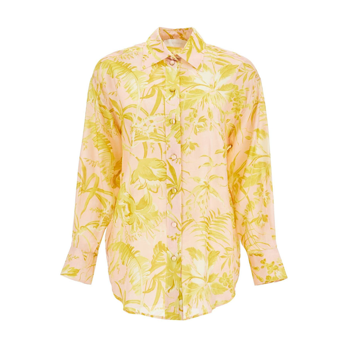 ZIMMERMANN-Golden Relaxed Silk Button-Up Shirt -JOHN JULIA.