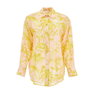 ZIMMERMANN-Golden Relaxed Silk Button-Up Shirt -JOHN JULIA.