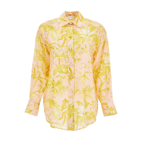 ZIMMERMANN-Golden Relaxed Silk Button-Up Shirt -JOHN JULIA.