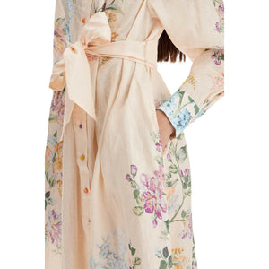 Linen Floral Halliday Midi Shirt Dress.