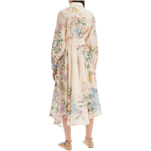 Linen Floral Halliday Midi Shirt Dress.