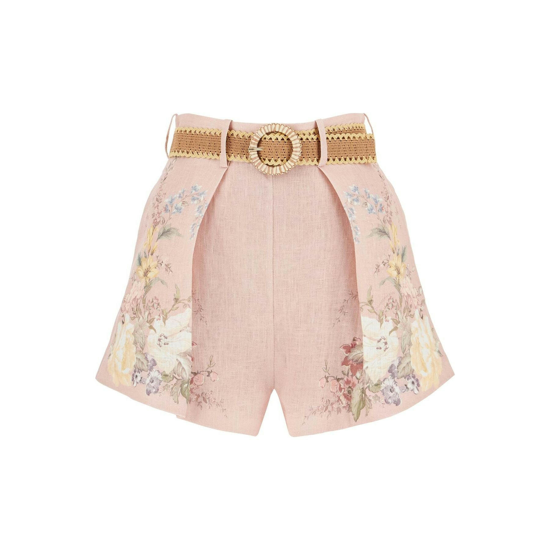 Floral Waverly Tuck Linen Shorts.