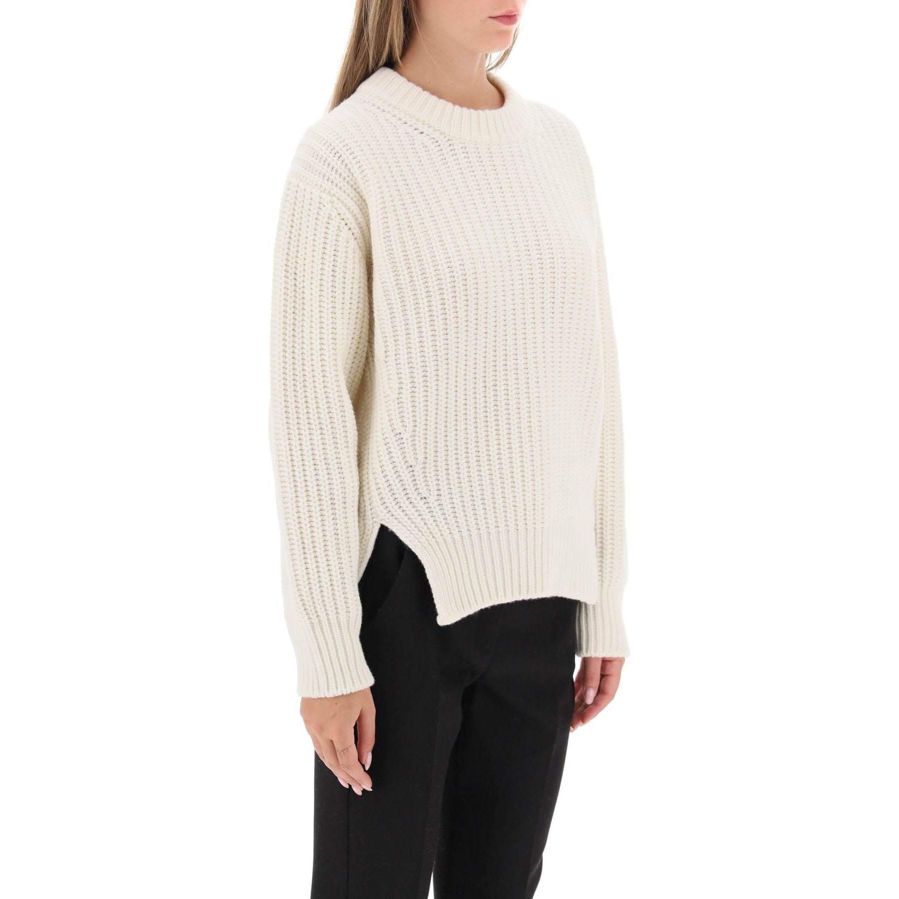 Crew Neck Sweater In Carded Wool