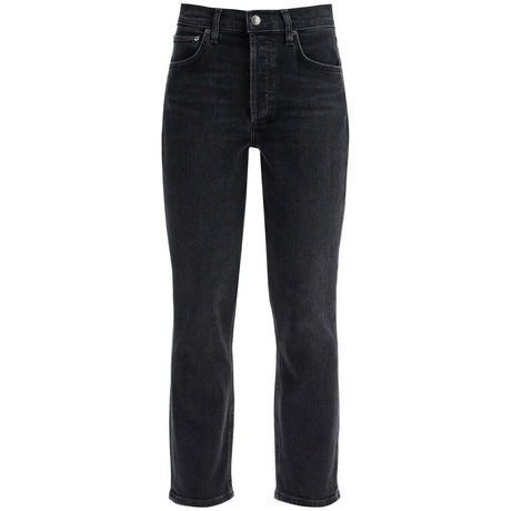 Riley High Rise Stretch Straight Jeans.