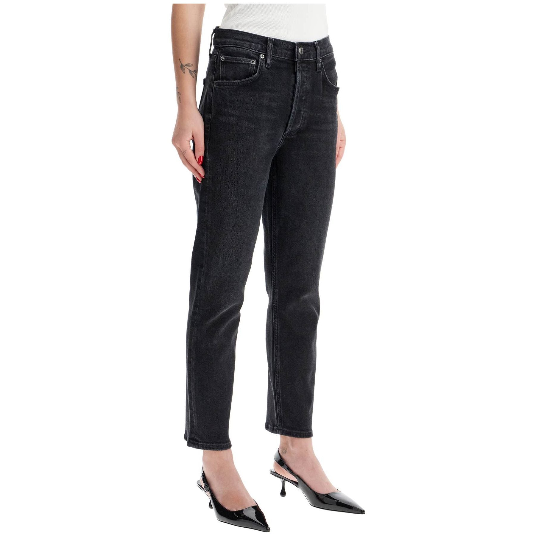Riley High Rise Stretch Straight Jeans