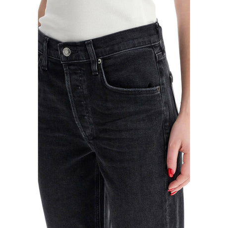 Riley High Rise Stretch Straight Jeans.