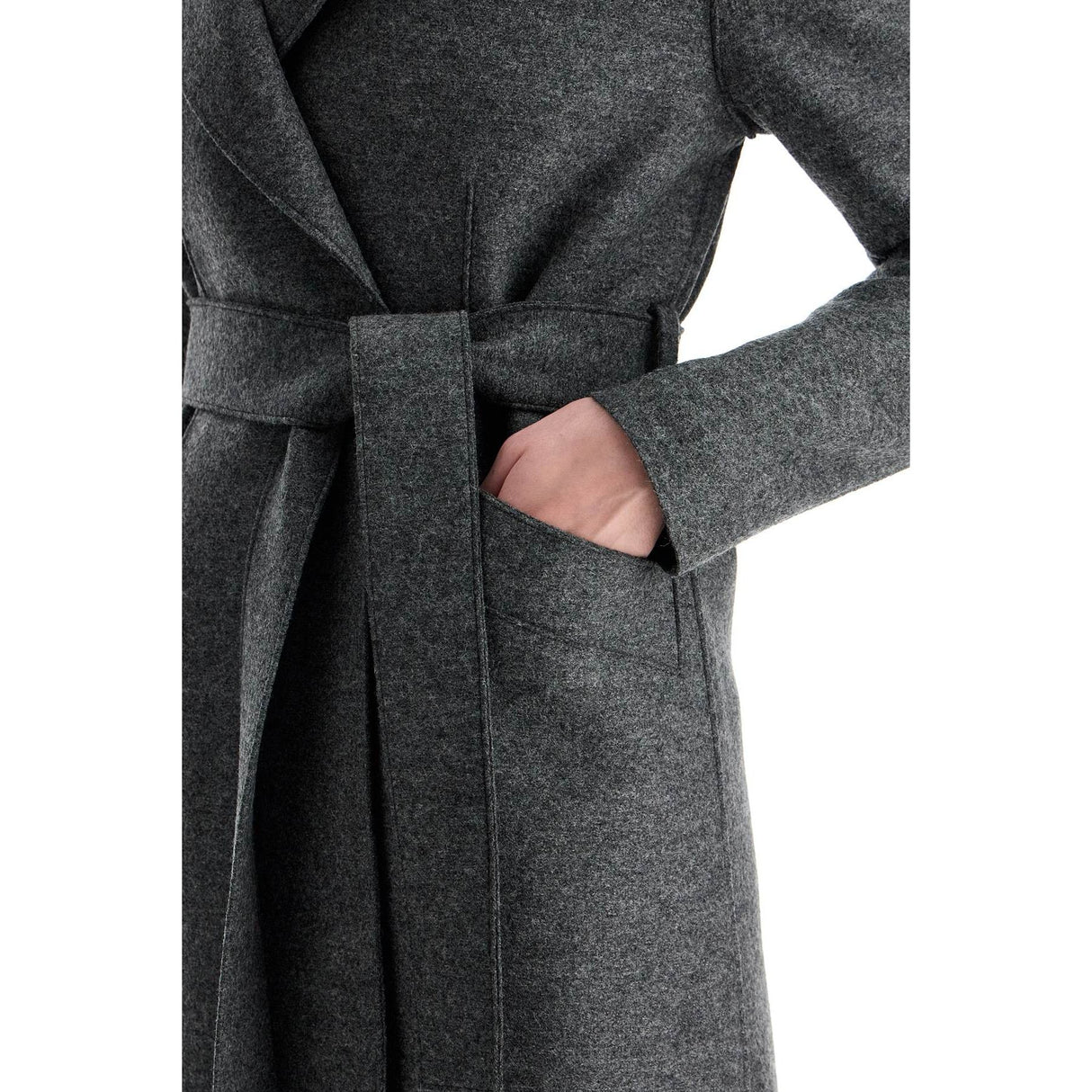 Long Coat In Pressed Wool