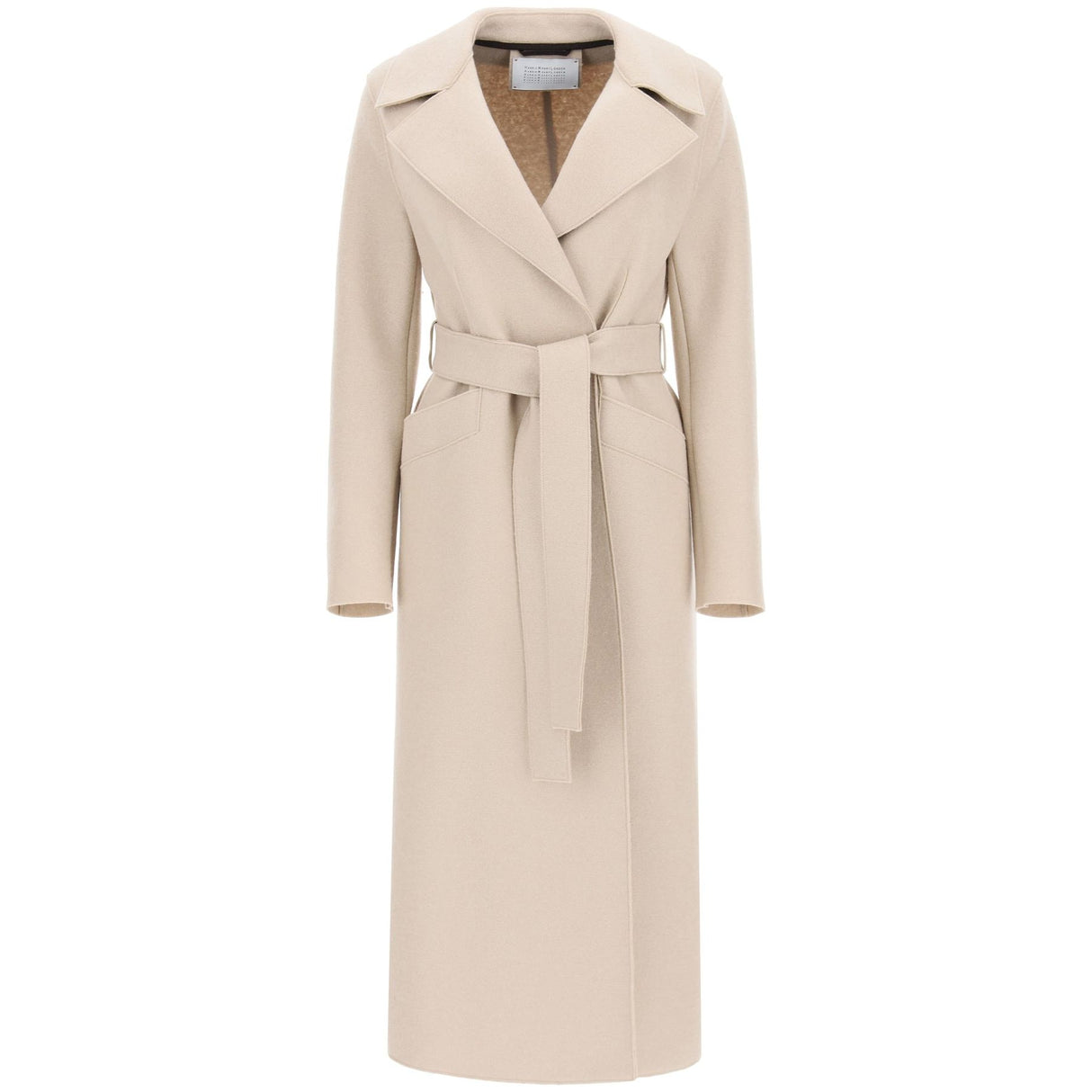 Long Pressed Wool Belted Coat