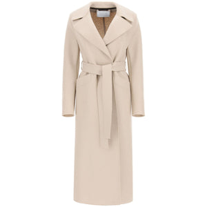 Long Pressed Wool Belted Coat