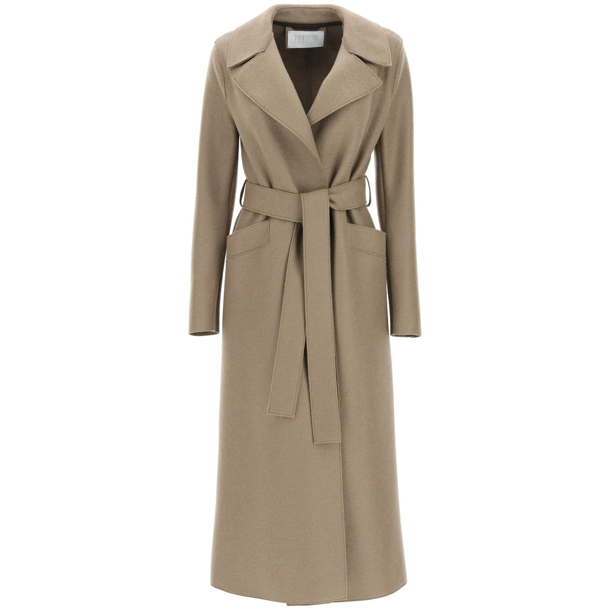 Long Pressed Wool Belted Coat