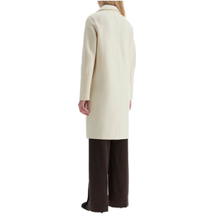 Single-breasted Wool Coat In Boiled