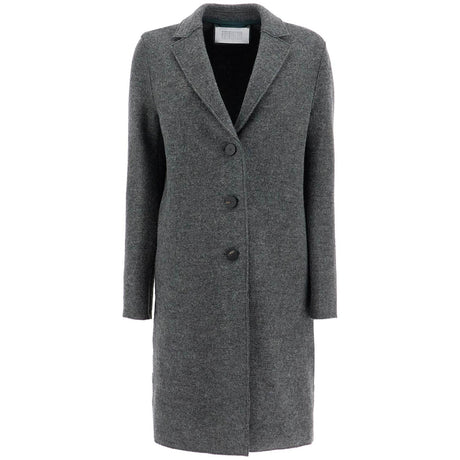 Single-breasted Wool Coat In Boiled