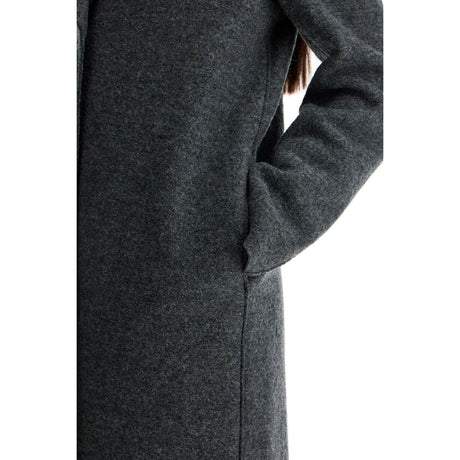 Single-breasted Wool Coat In Boiled