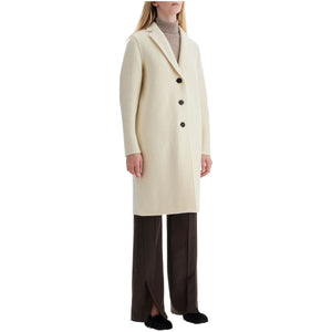 Single-breasted Wool Coat In Boiled