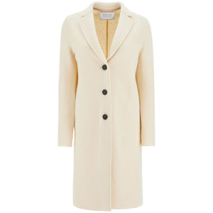 Single-breasted Wool Coat In Boiled