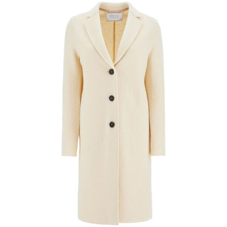 Single-breasted Wool Coat In Boiled