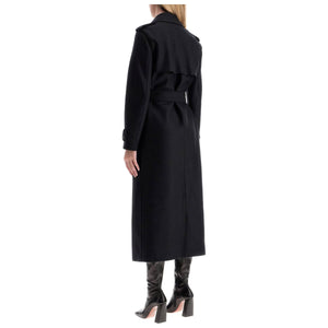 Pressed Wool Robe Coat With Nine Words