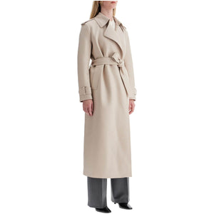 Pressed Wool Robe Coat With Nine Words