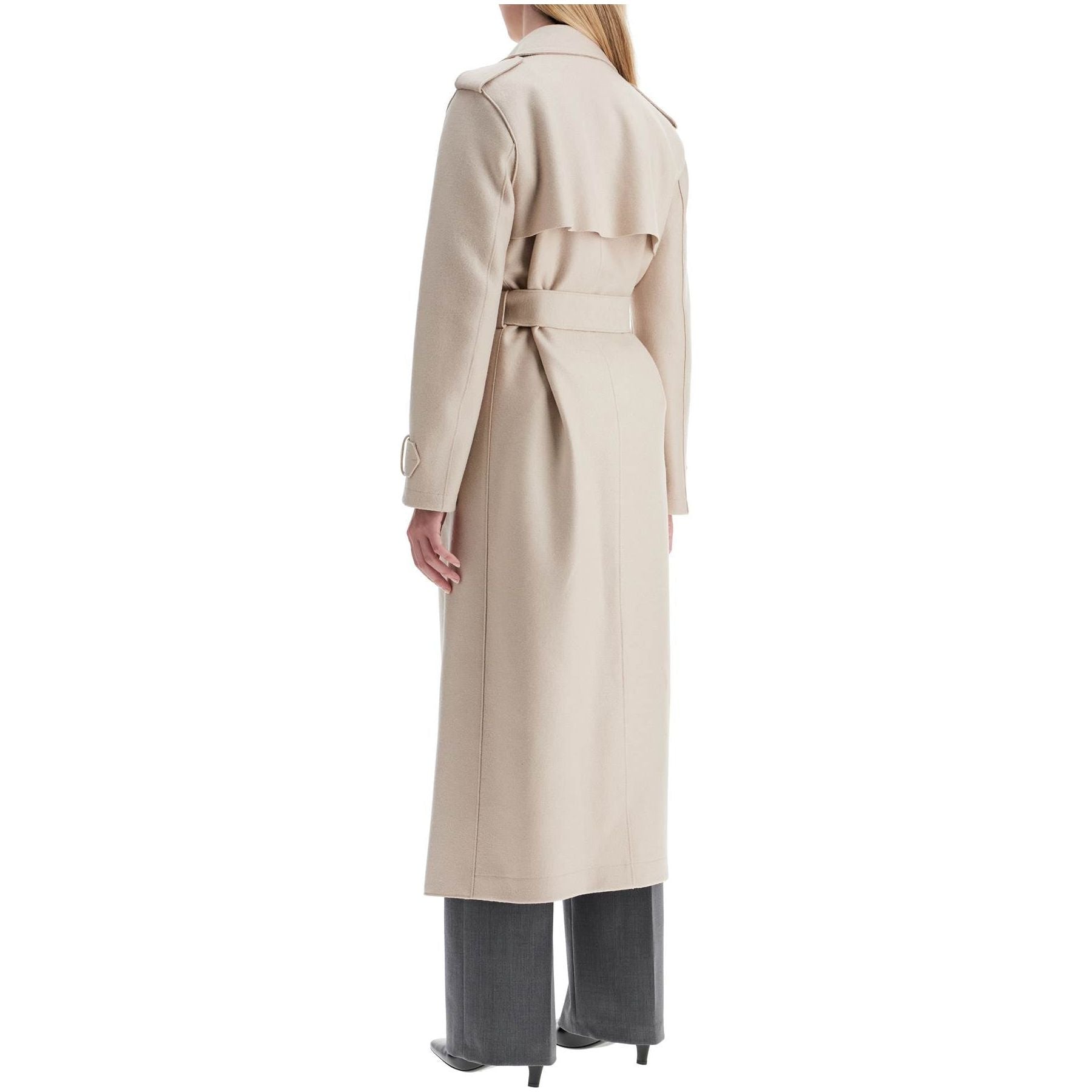 Pressed Wool Robe Coat With Nine Words