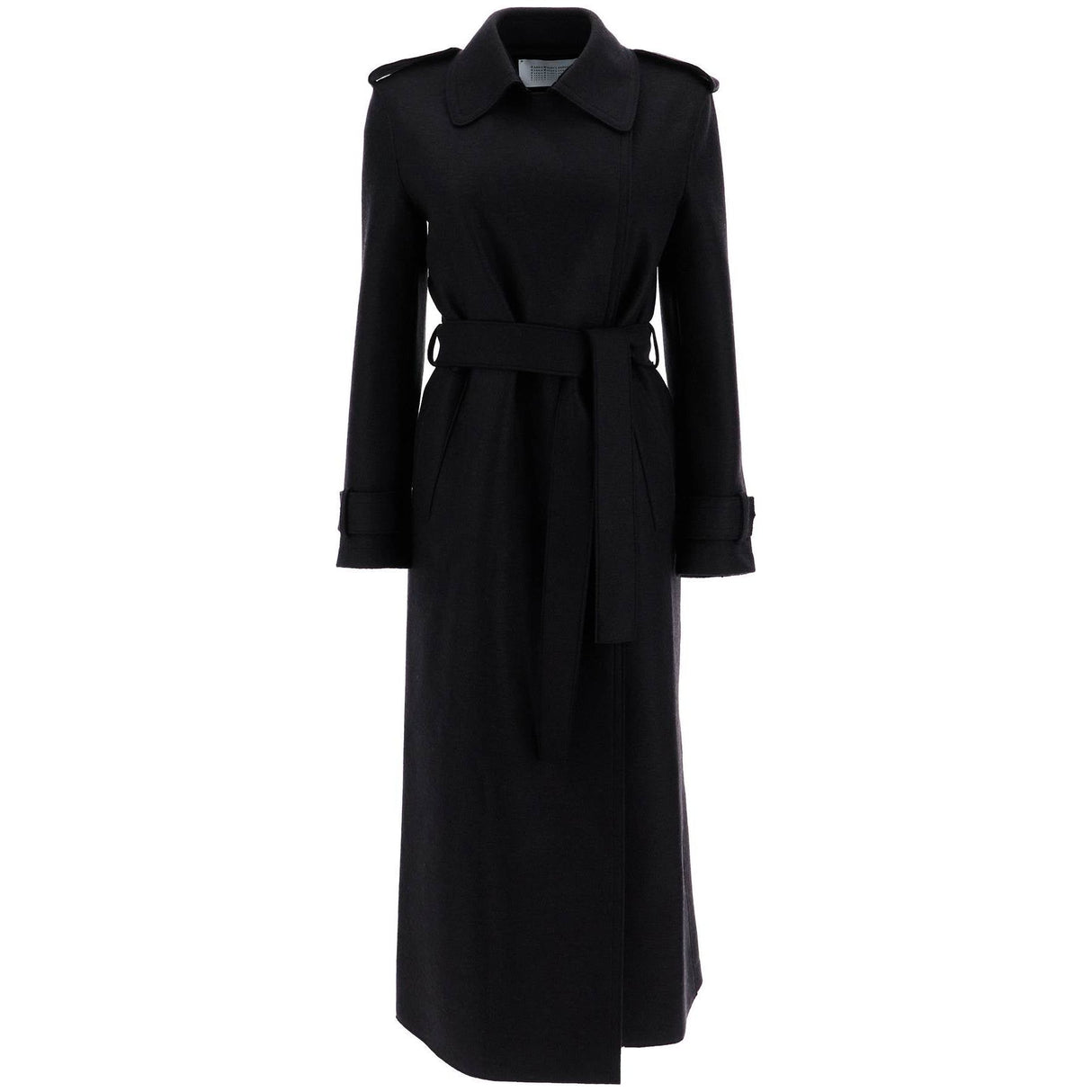 Pressed Wool Robe Coat With Nine Words