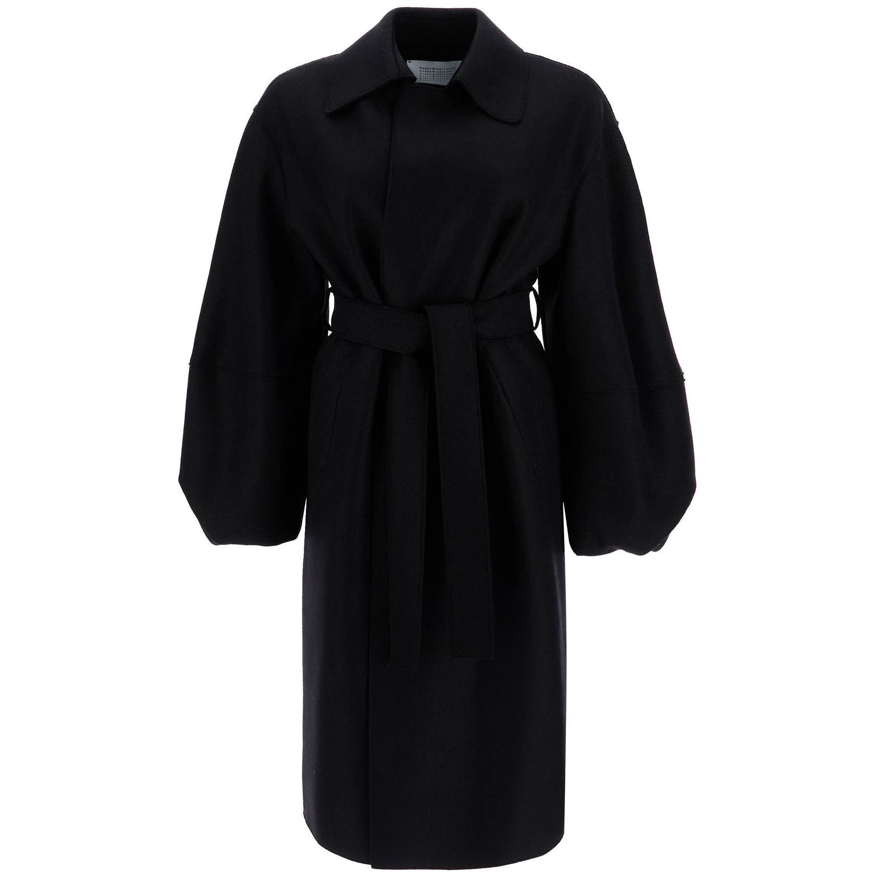 Pressed Wool Robe Coat With Nine Words