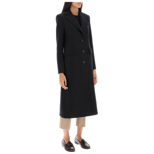 Single-Breasted Pressed Wool Coat