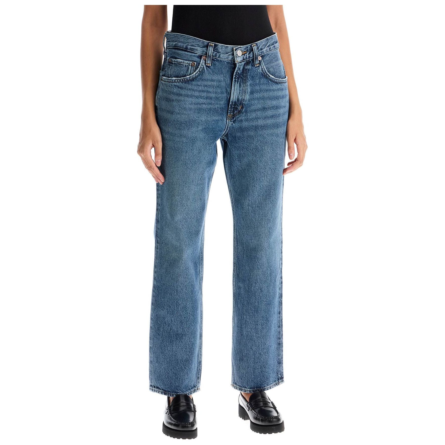 Vintage Effect Straight Jeans