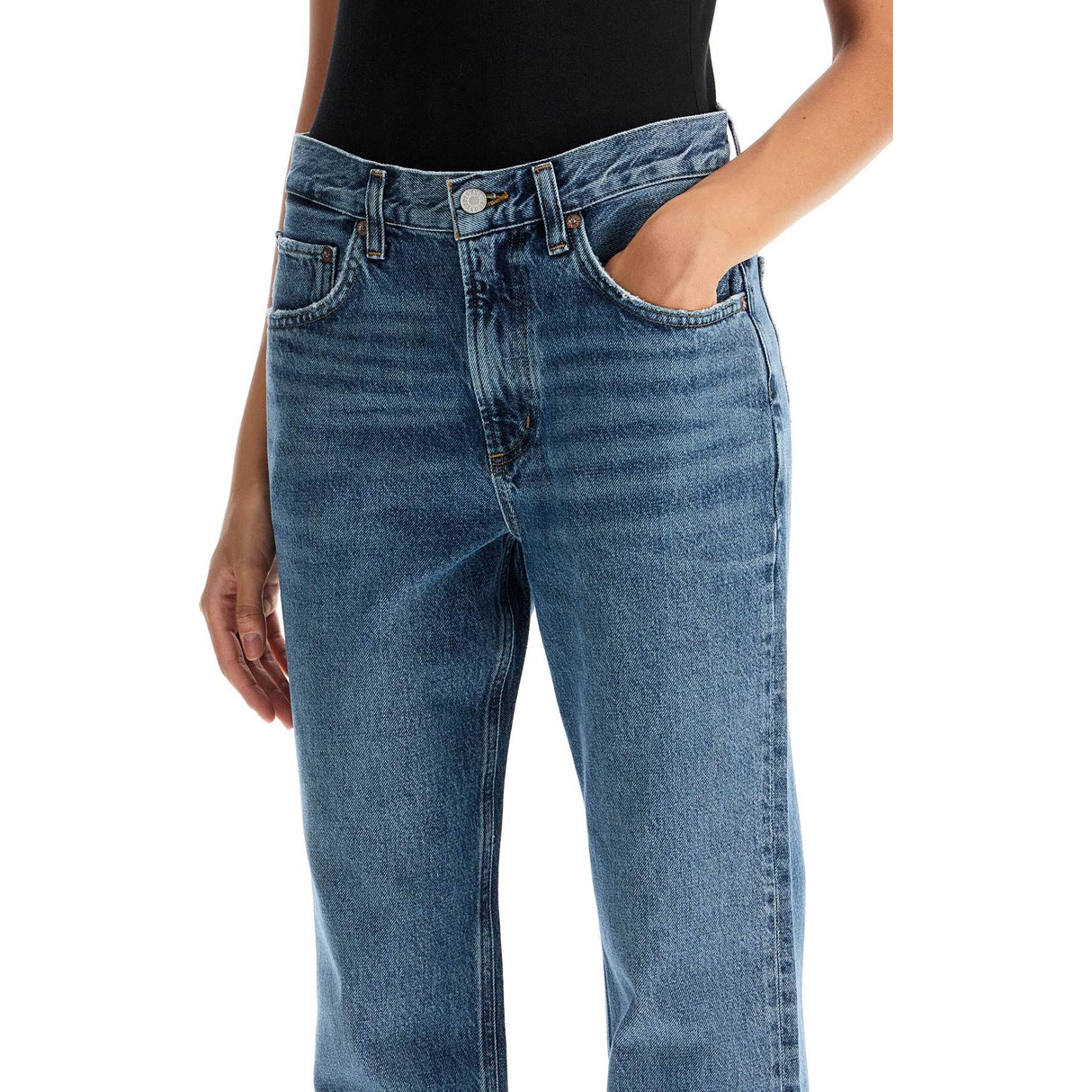 Vintage Effect Straight Jeans