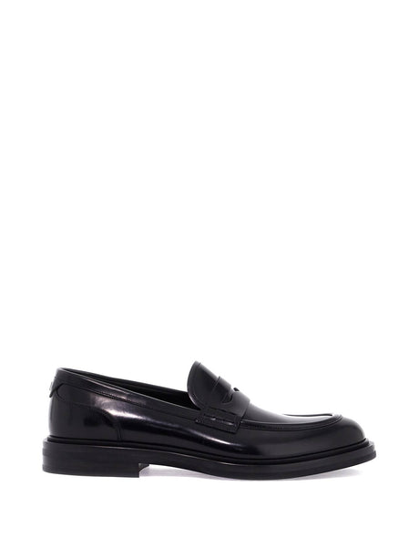 Brushed Leather Loafers-Dolce & Gabbana-JOHN JULIA