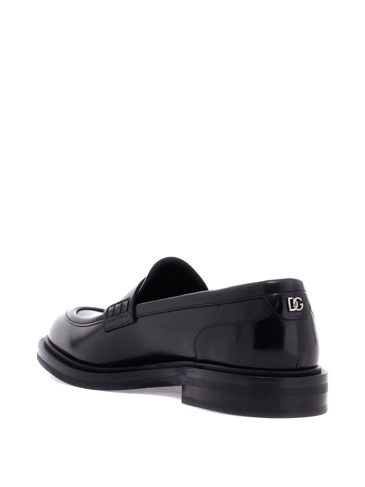 Brushed Leather Loafers-Dolce & Gabbana-JOHN JULIA