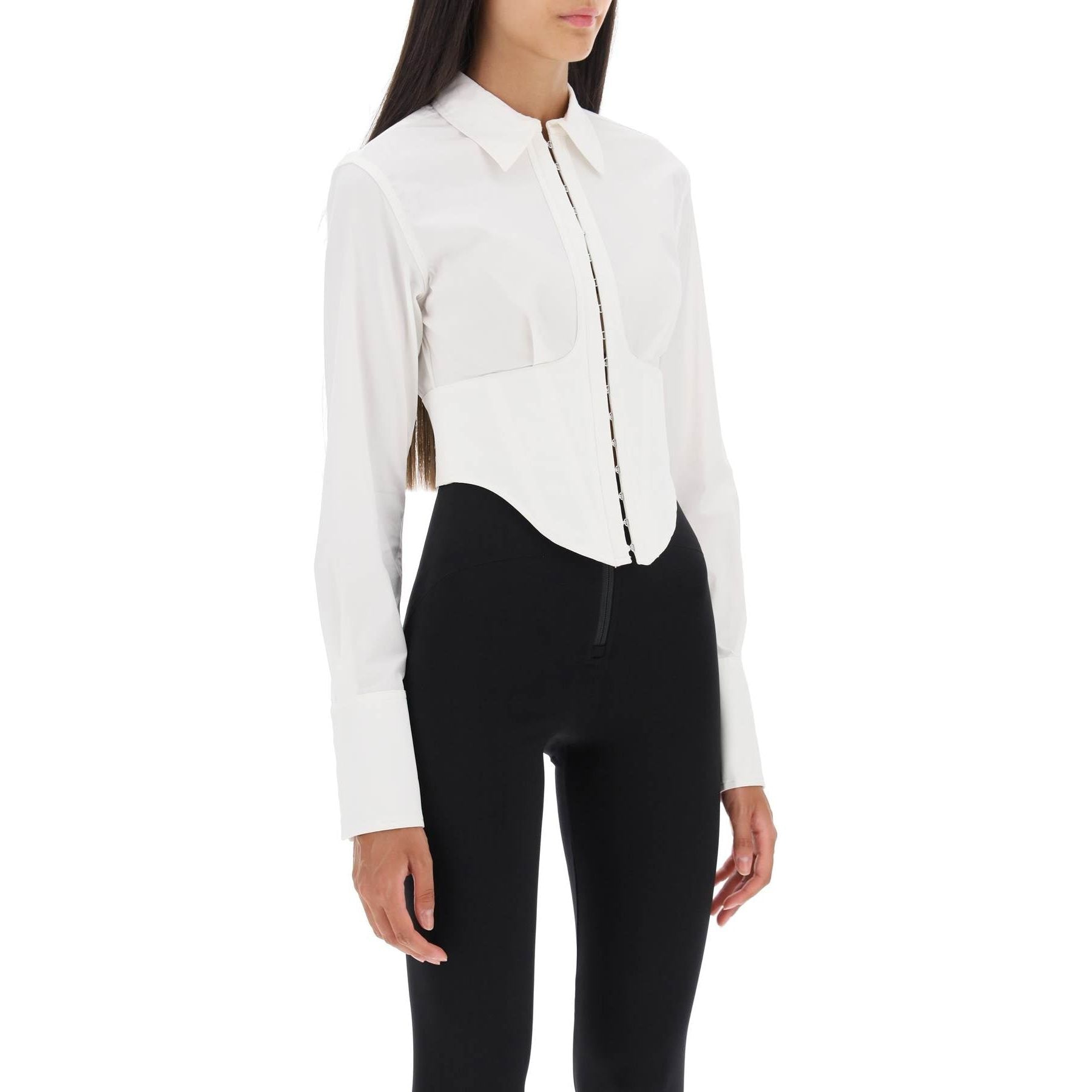Cropped Shirt With Underbust Corset