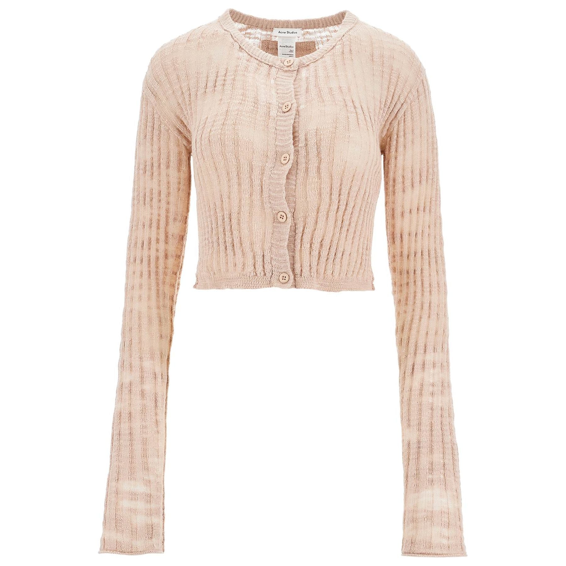 Ribbed Cropped Cardigan With