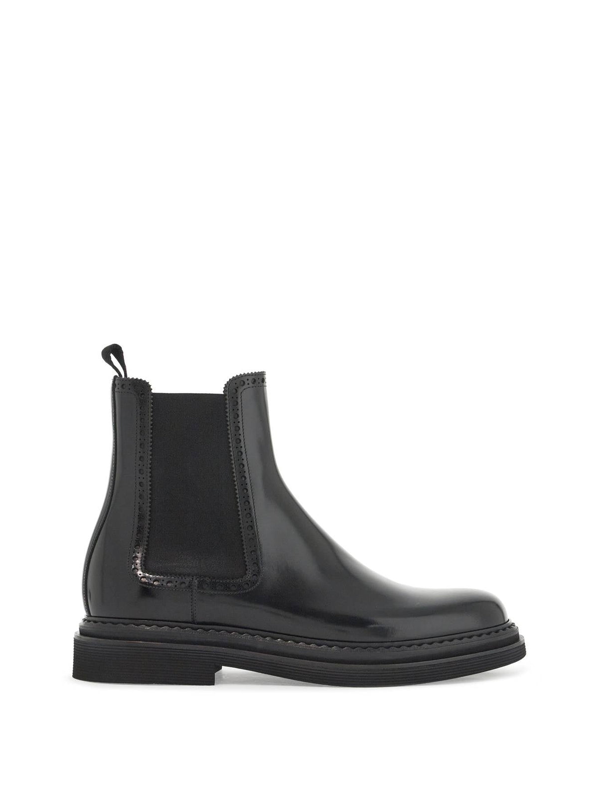 Brushed Leather Chelsea Boots-Dolce & Gabbana-JOHN JULIA