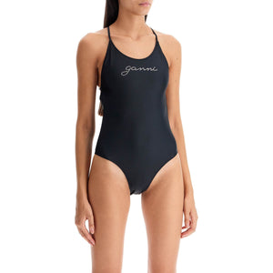 GANNI-One Piece Swimsuit With Logo -JOHN JULIA.