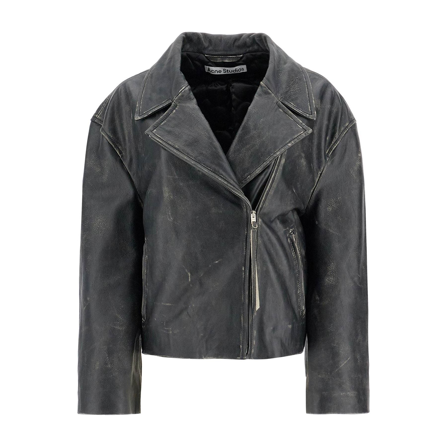 Padded Sand-colored Leather Jacket