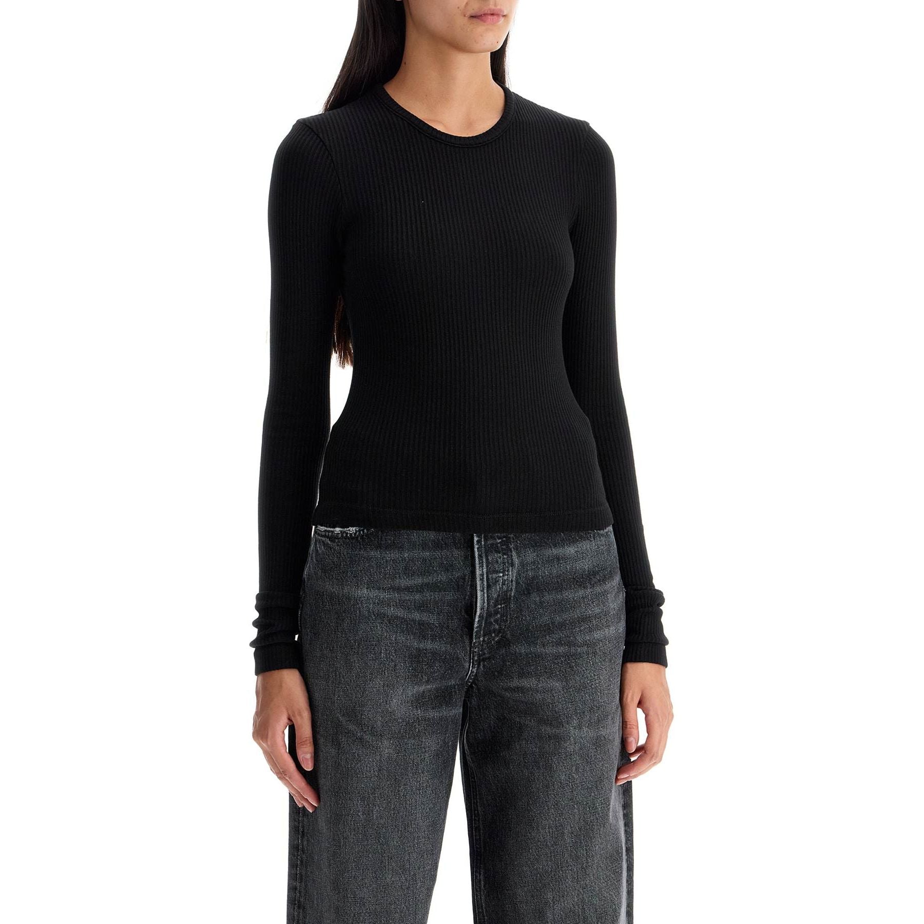 AGOLDE-Fitted Long Sleeved Top By -JOHN JULIA.