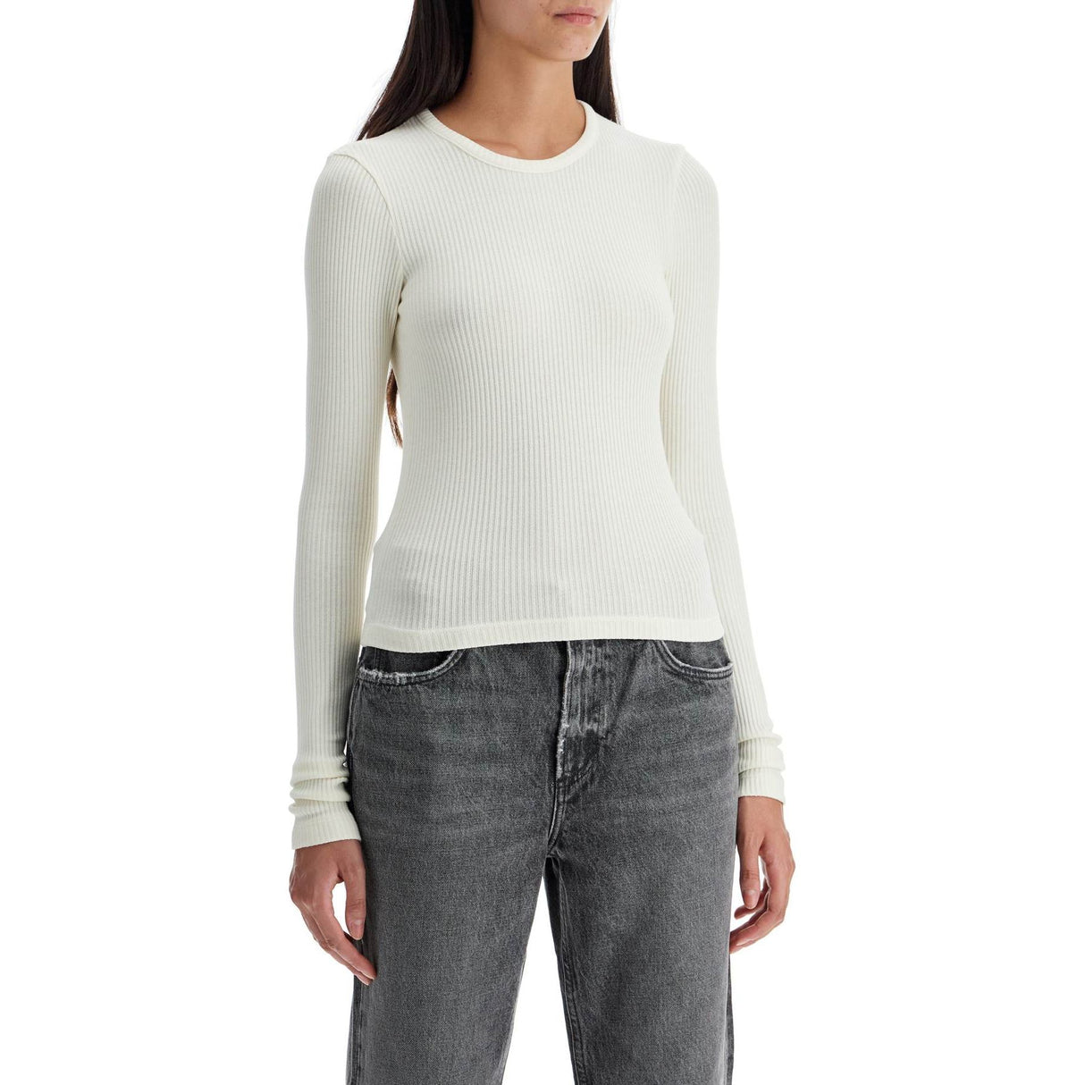 AGOLDE-Fitted Long Sleeved Top By -JOHN JULIA.