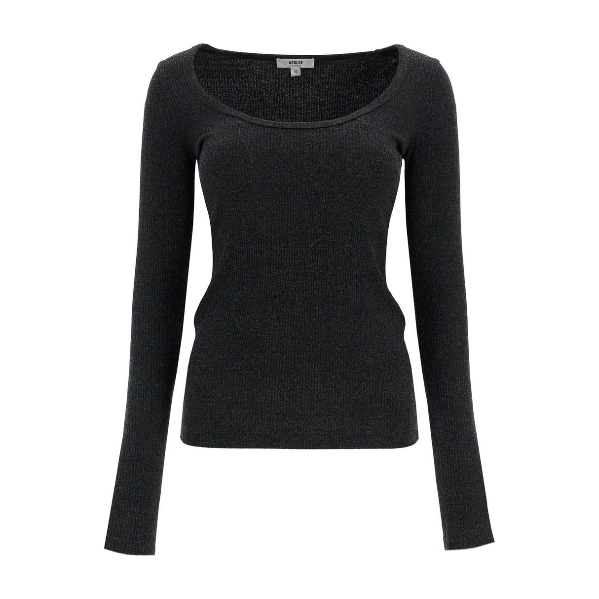 AGOLDE-Fitted Top With Deep Neckline -JOHN JULIA.