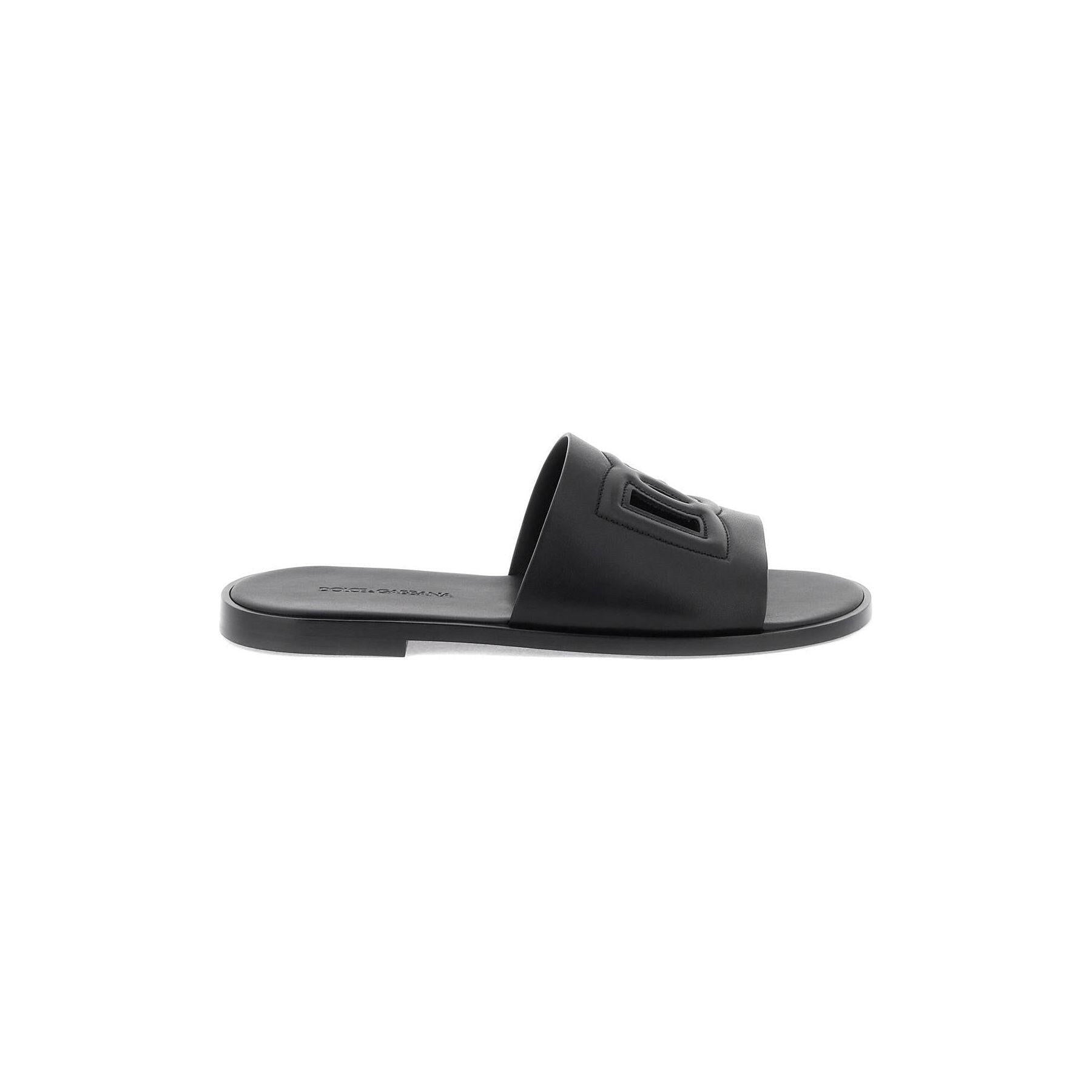 Leather Slides With Dg Cut Out.