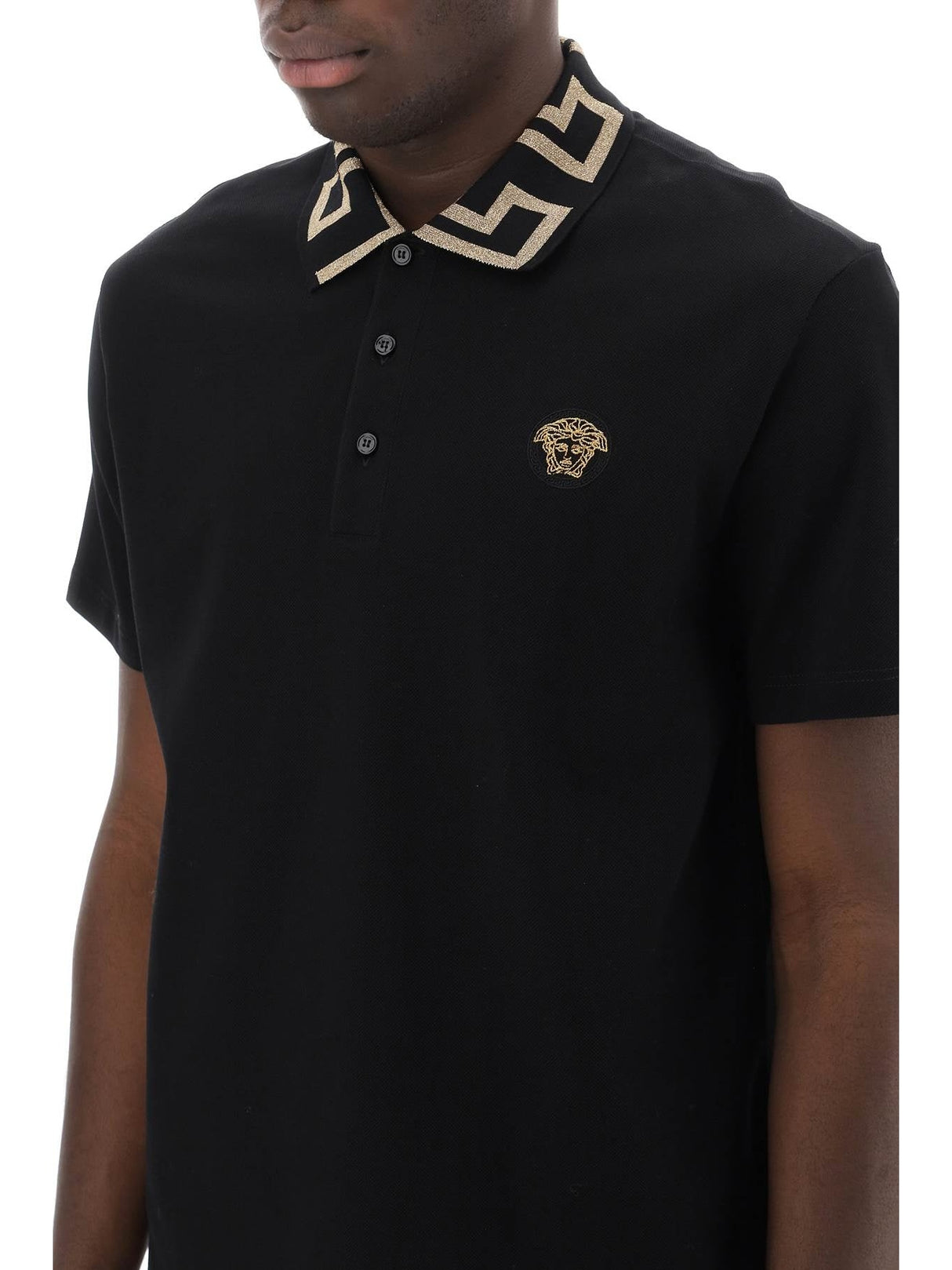 Taylor Fit Greca Collar Polo Shirt-VERSACE-JOHN JULIA