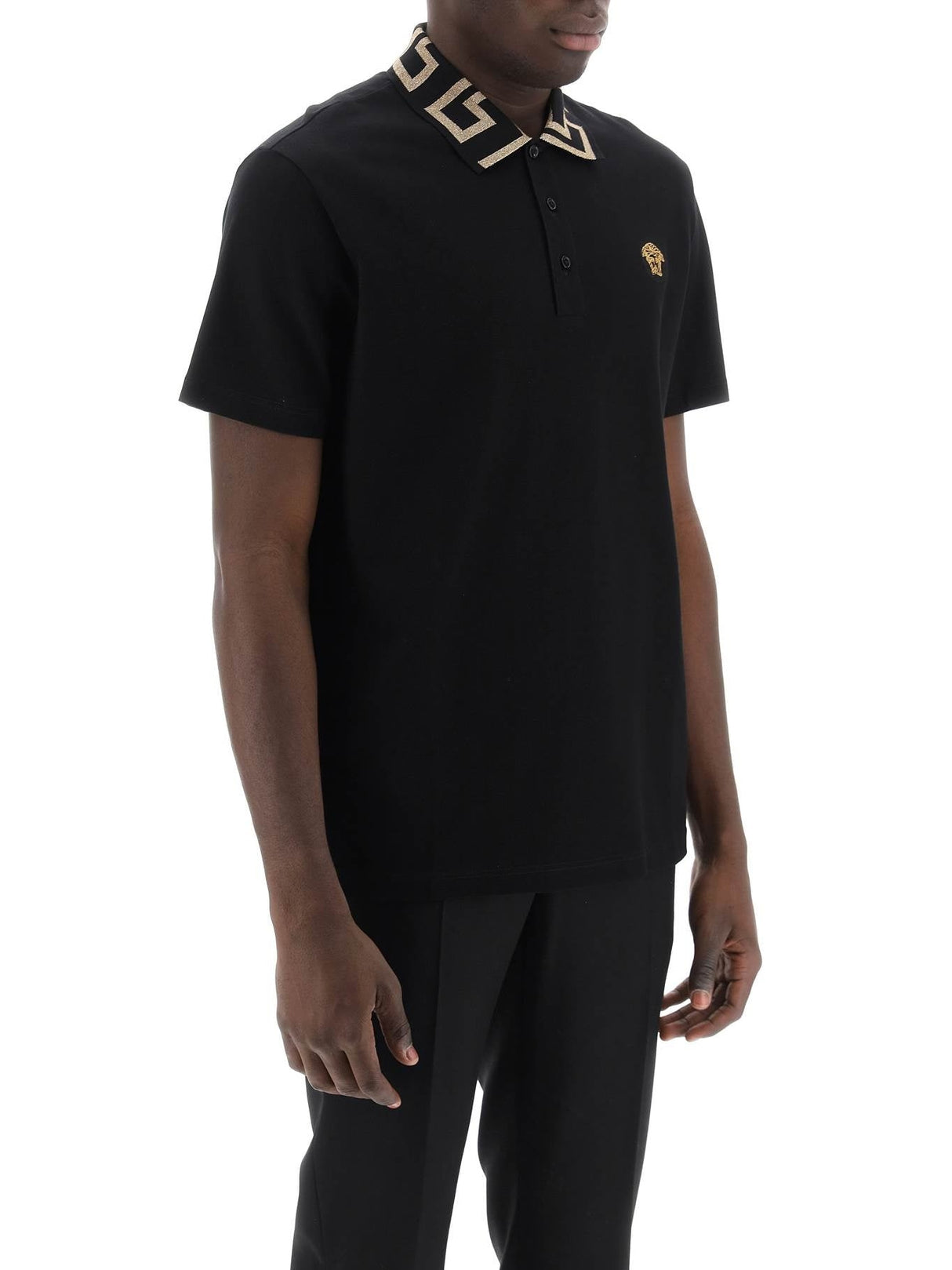 Taylor Fit Greca Collar Polo Shirt-VERSACE-JOHN JULIA