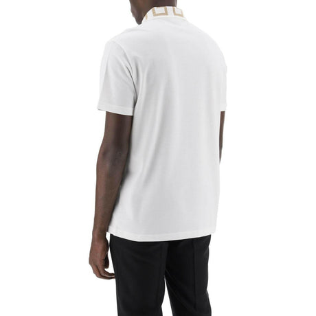 Greca Collar Cotton Piqué Polo Shirt.