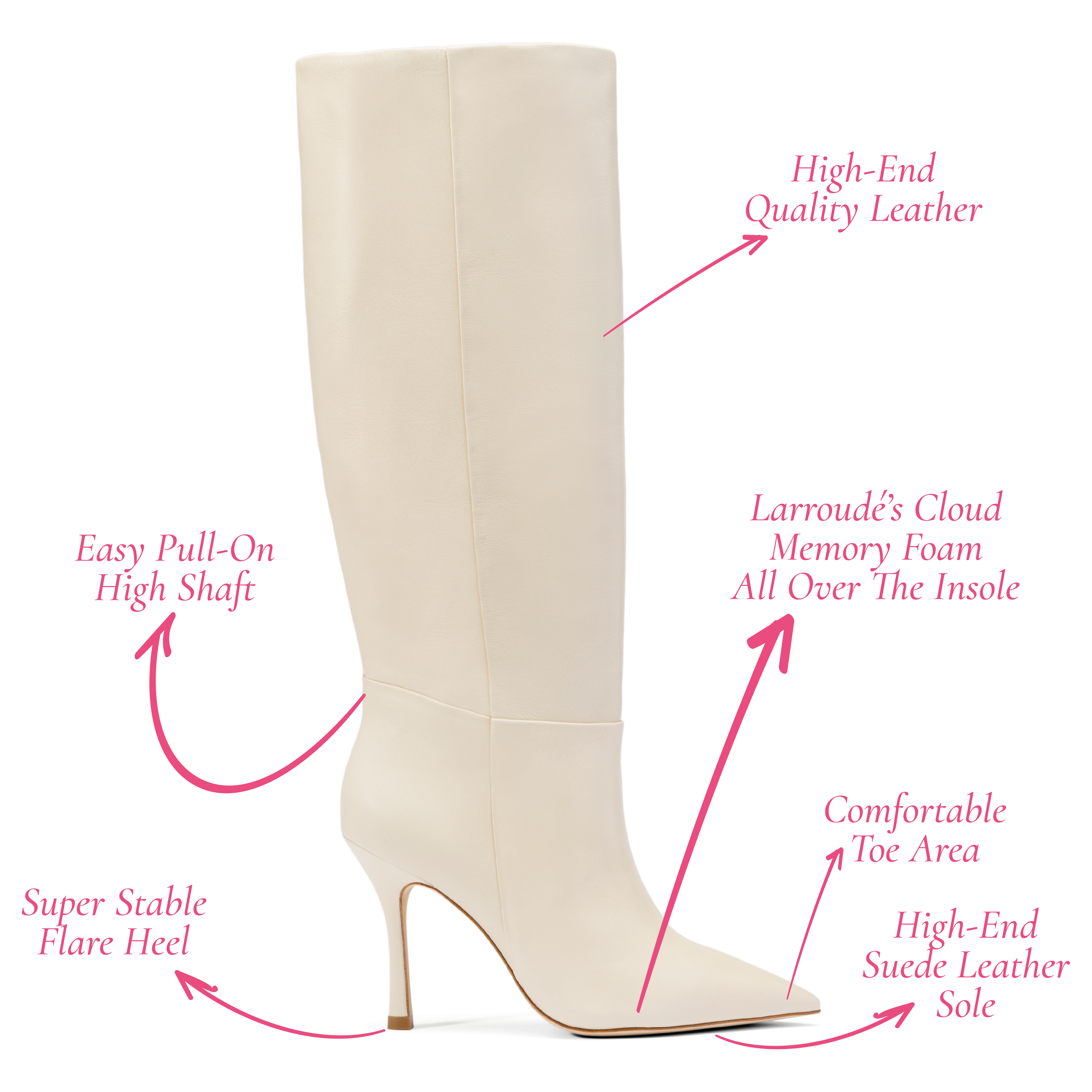 Kate Boot In Ivory Leather
