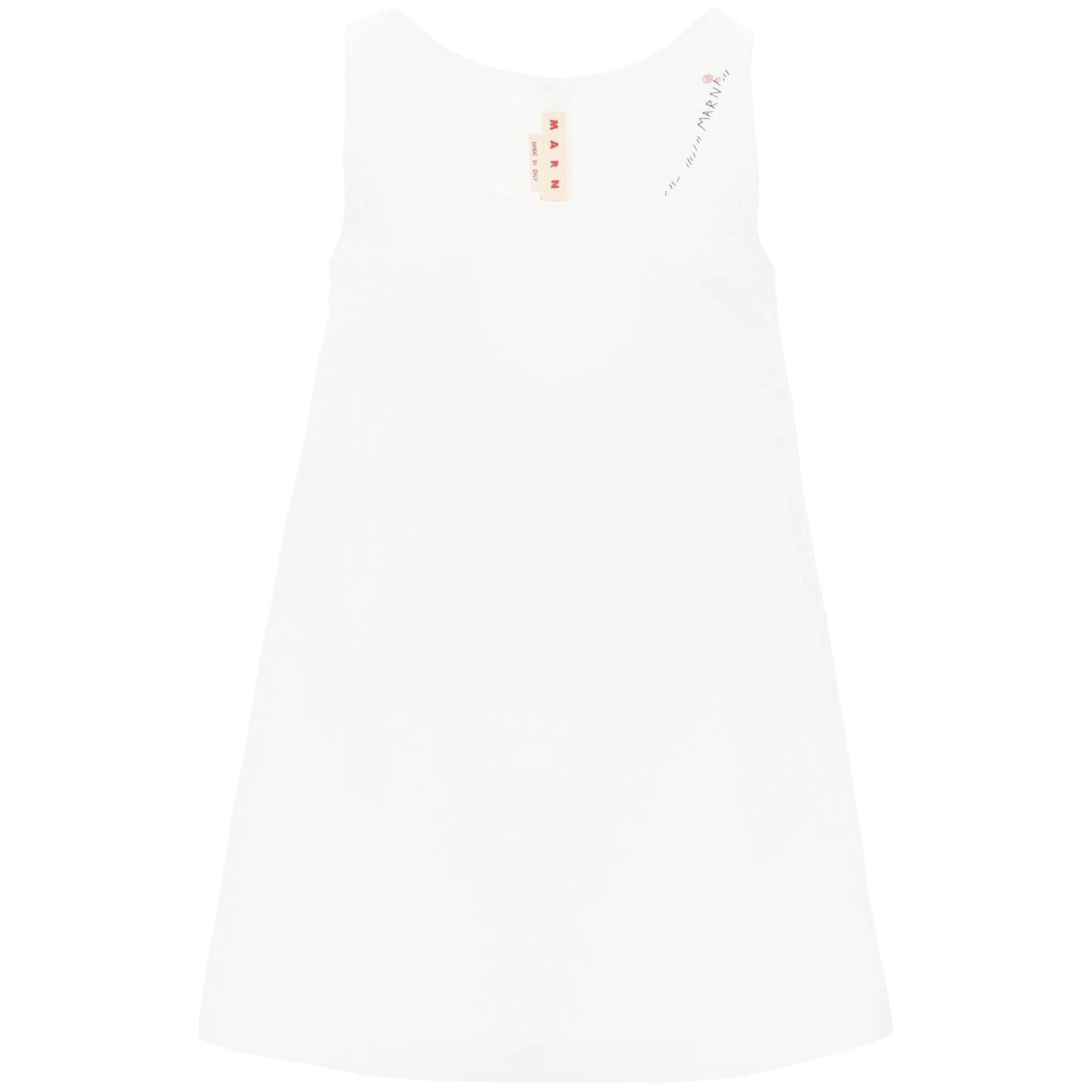 Hand-Embroidered Cotton Cady Dress