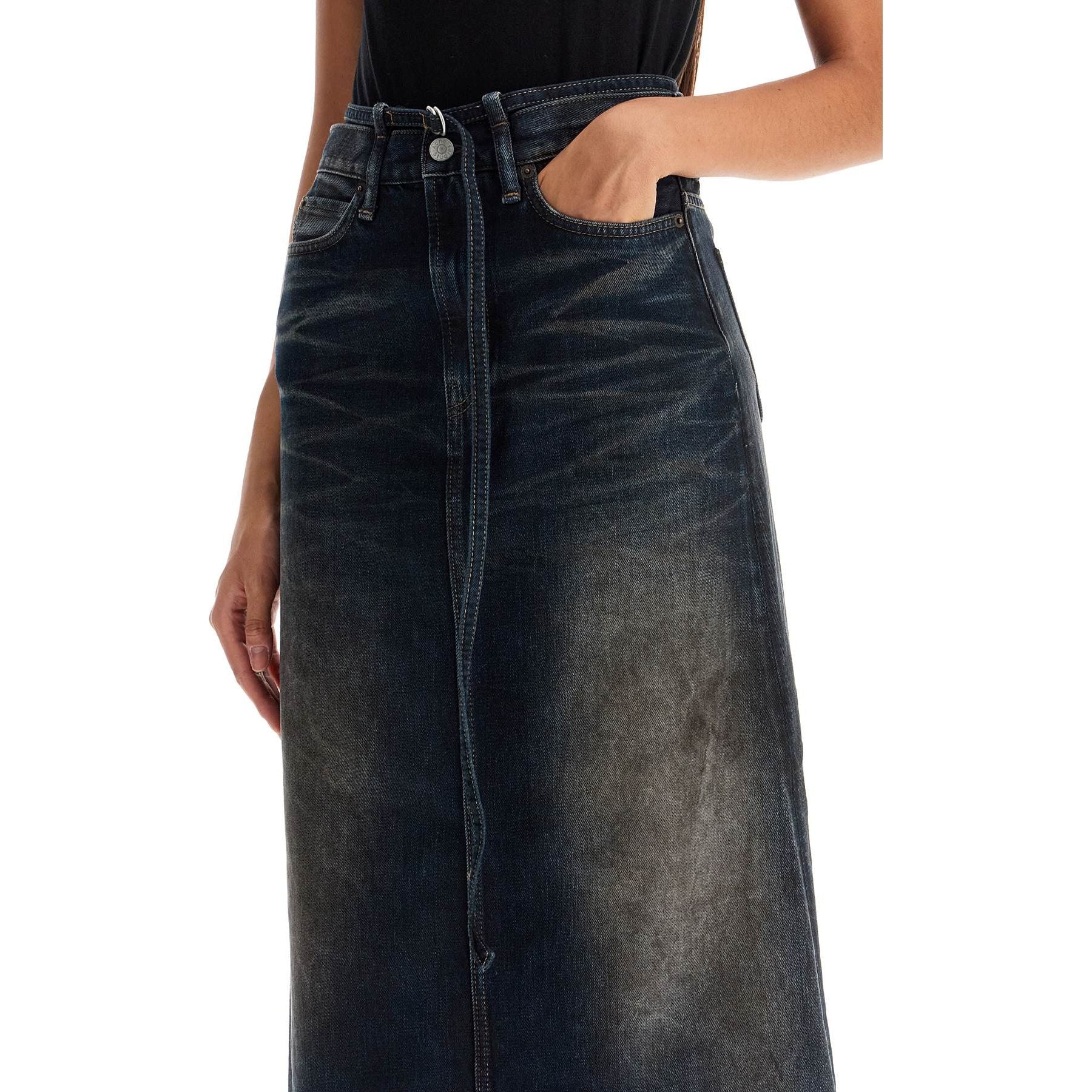 Maxi Denim Skirt With Waist Strap