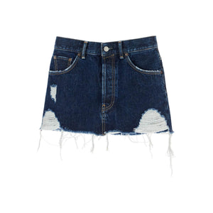 ACNE STUDIOS-Macaria Distressed Organic Cotton Denim Skirt -JOHN JULIA.