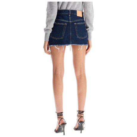 ACNE STUDIOS-Macaria Distressed Organic Cotton Denim Skirt -JOHN JULIA.