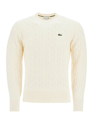 Cable Knit Wool Sweater-Lacoste-JOHN JULIA